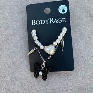 Body Rage Black and Silver Butterfly Earrings